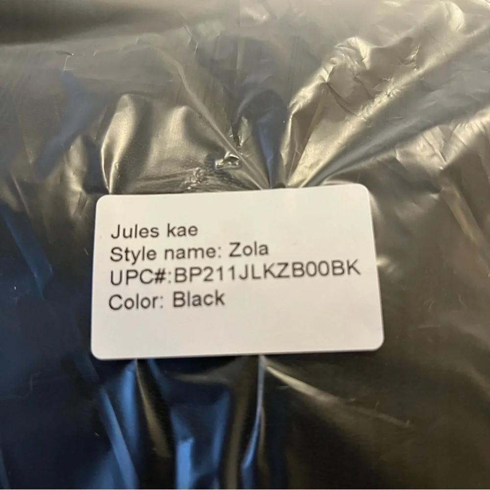 Jules Kae Zola Moon Hobo Shoulder Bag. NWT. Black Vegan Leather. Large #376